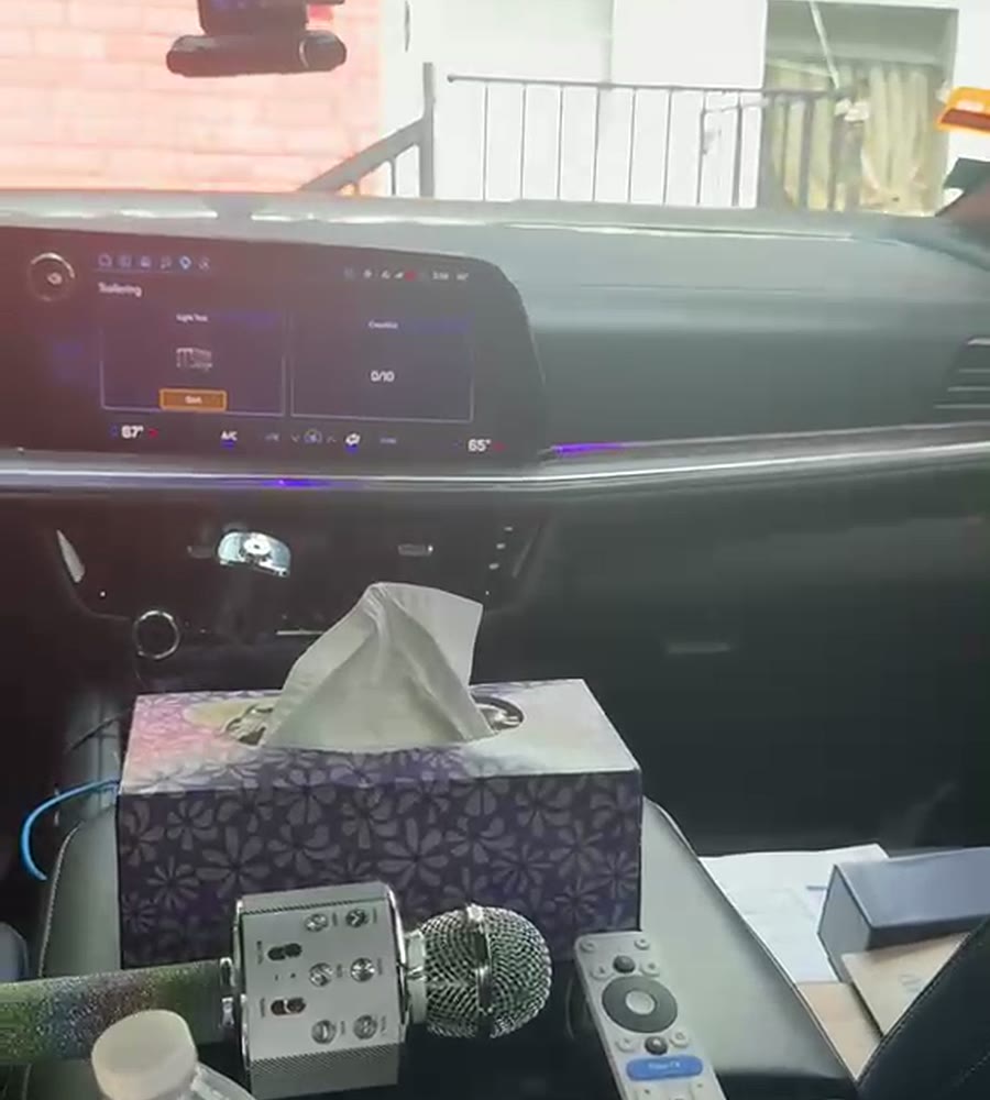 Owner-supplied view of the vehicle amenities